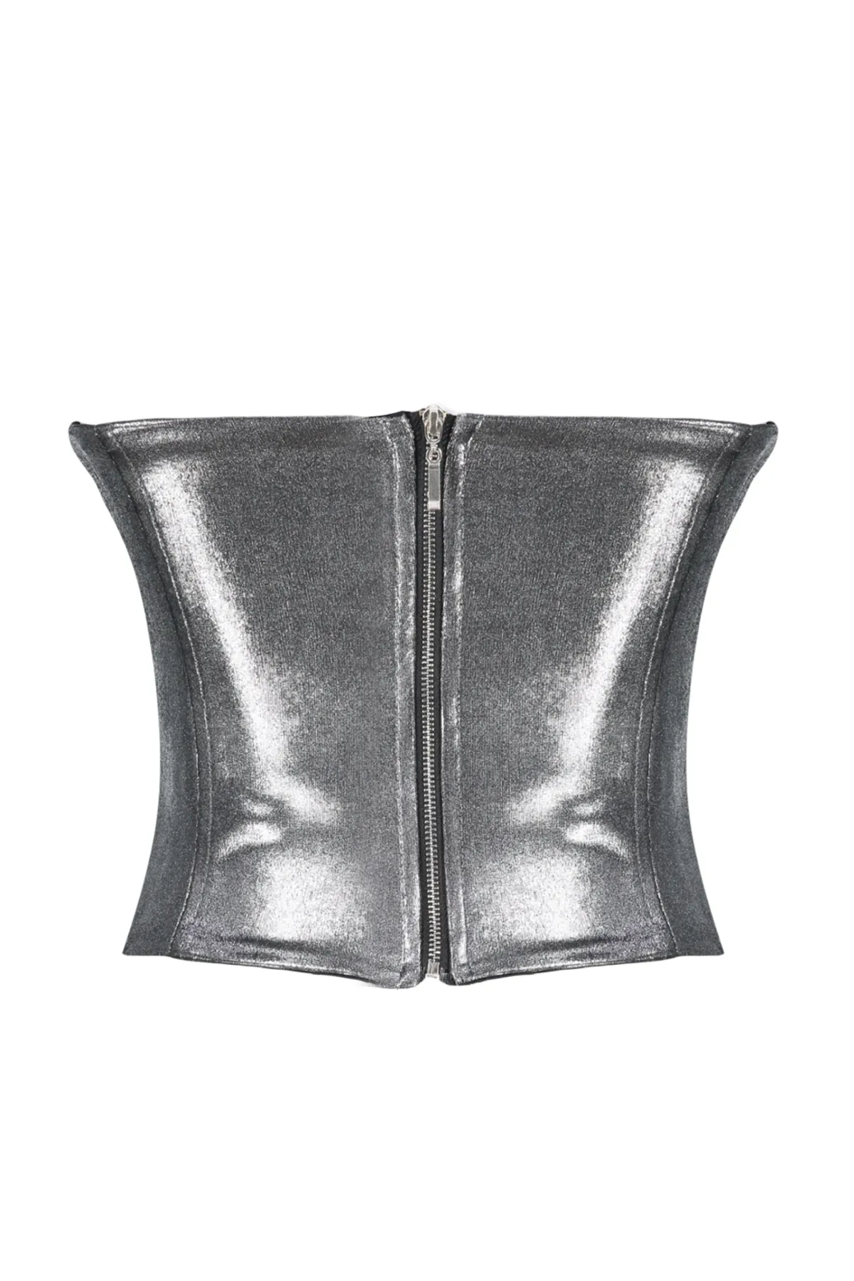 Trendyol Collection  Graues Bustier im Metallic-Look TPRAW24BS00000
