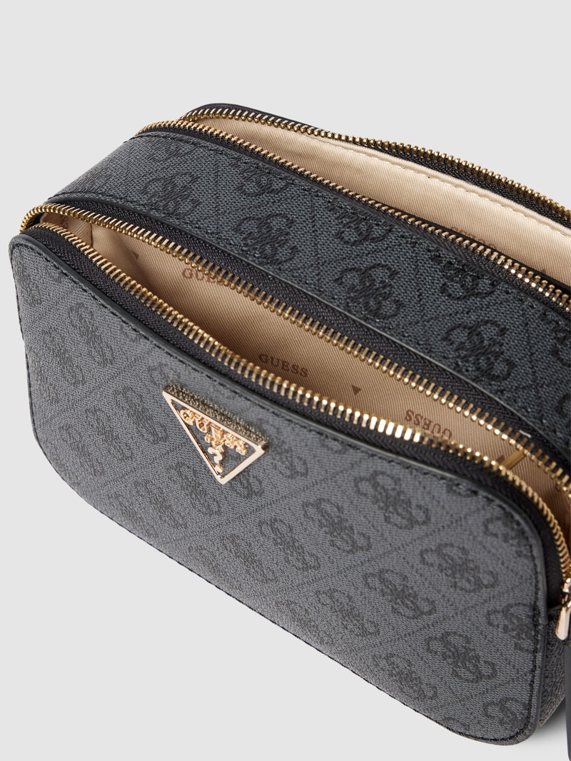 Camera Bag mit Label-Applikation Modell 'NOELLE' in anthrazit