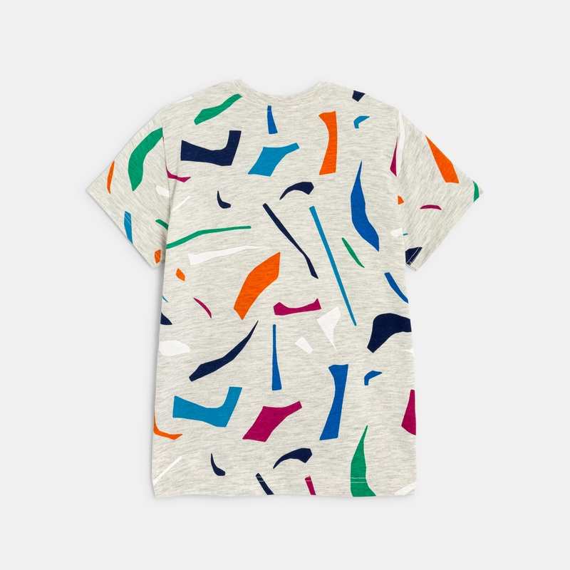 T-shirt garçon jersey inspiration terrazo beige Catimini