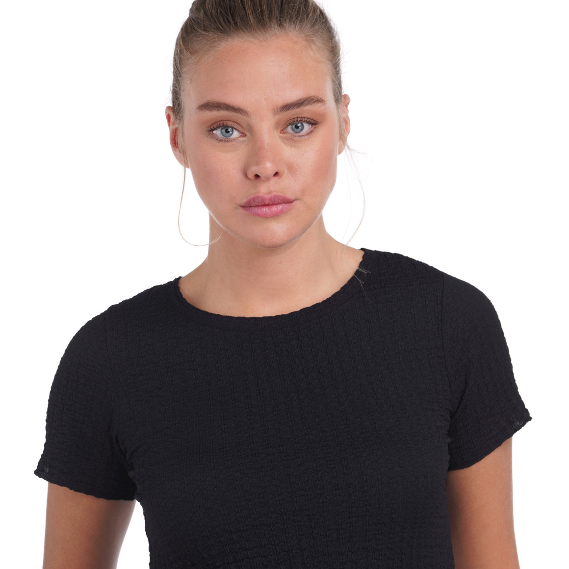 Damen T-Shirt mit gekreppter Struktur
