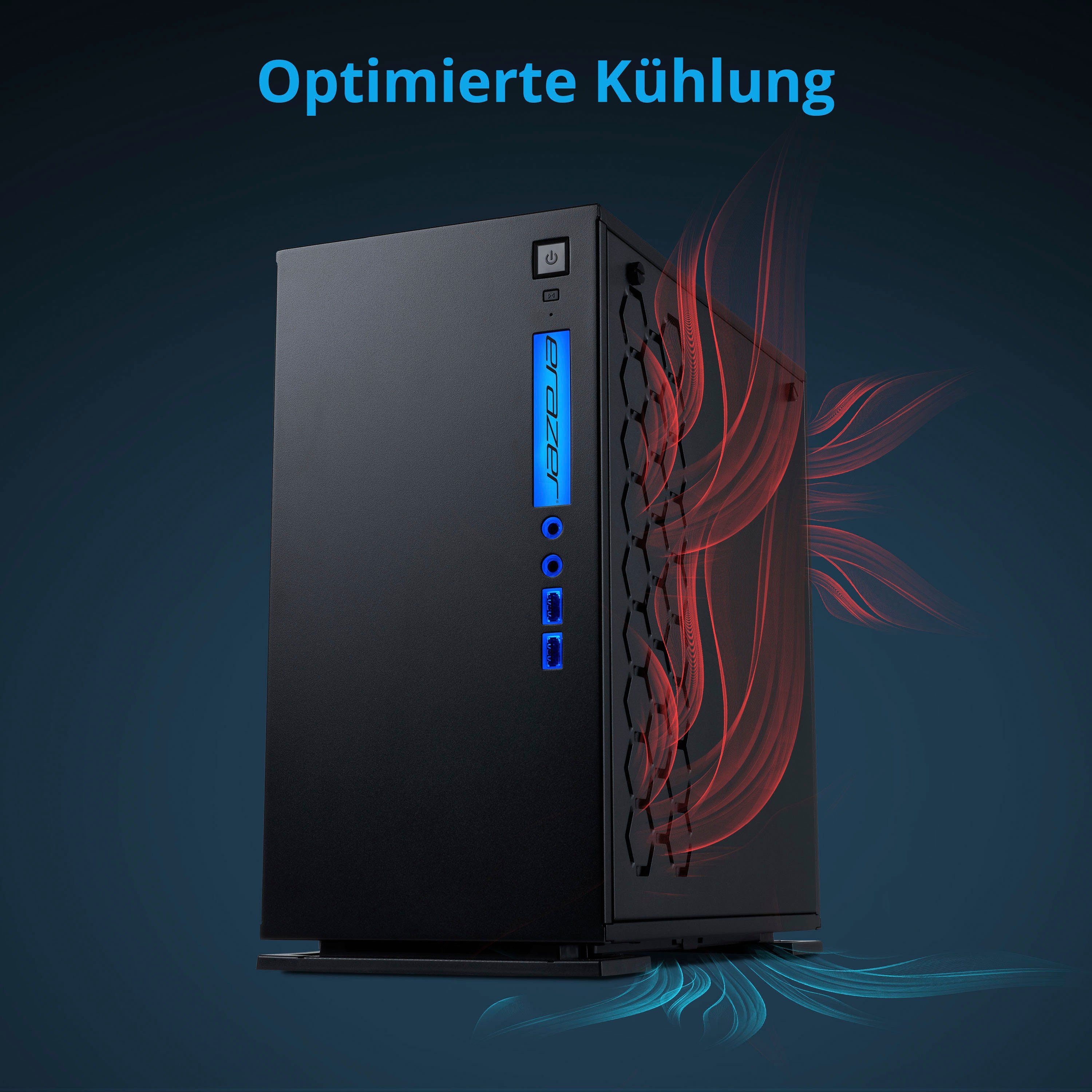 Medion® ERAZER® Engineer P10 Gaming-PC (Intel® Core i5 12400F, GeForce RTX 3060 Ti LHR, 16 GB RAM, 1000 GB SSD, Luftkühlung)