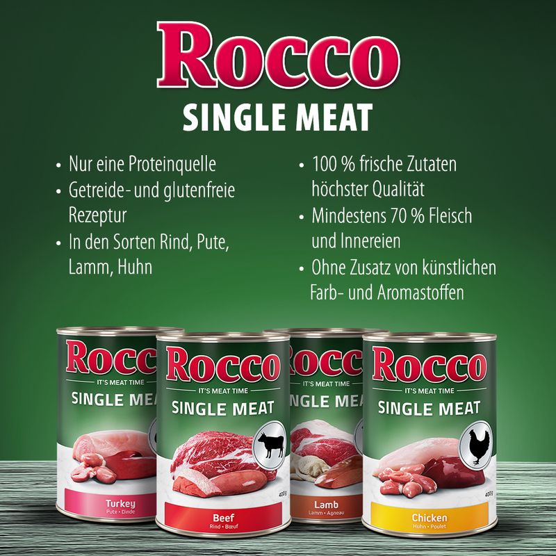 Sparpaket Rocco Single Meat 12 x 800 g