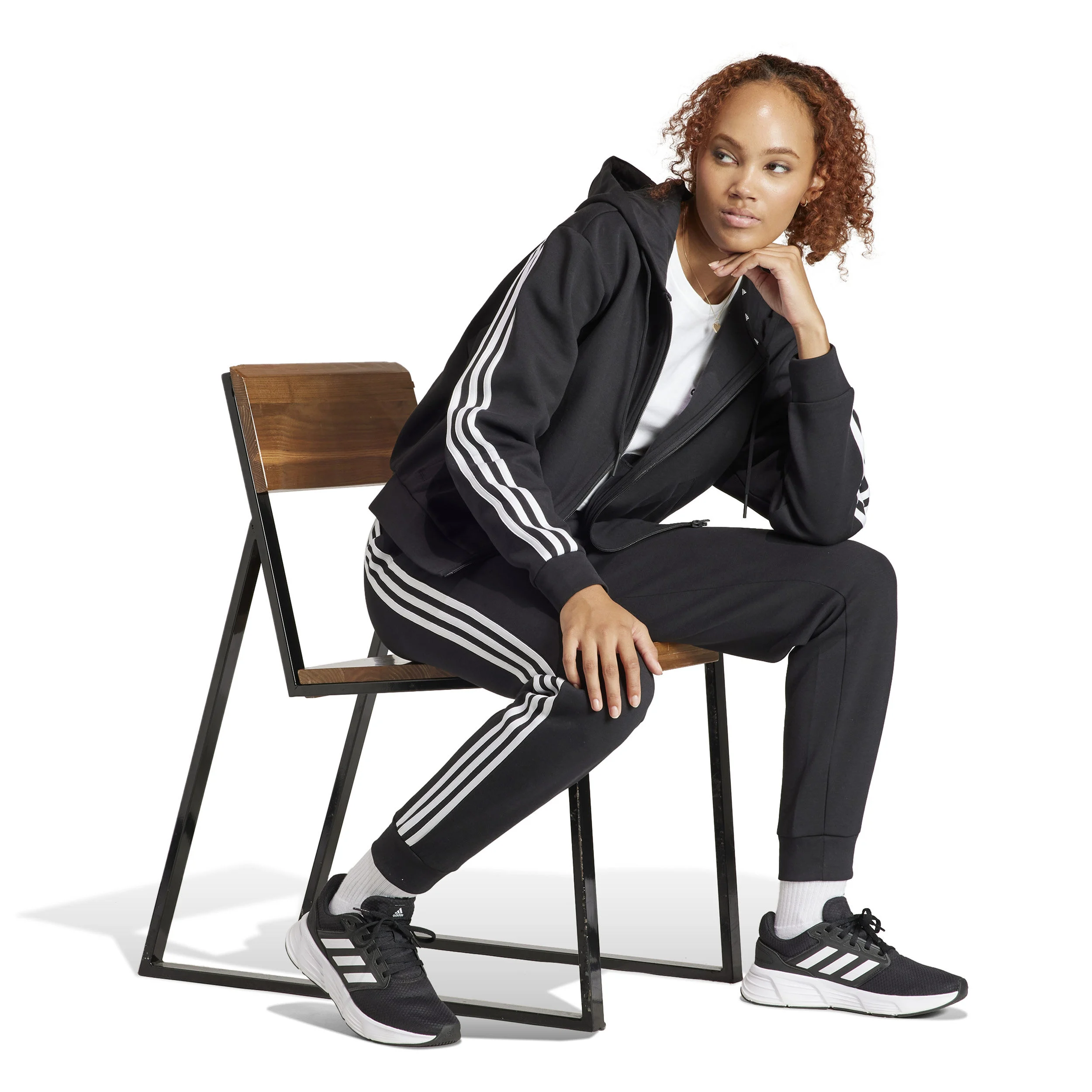 Future Icon 3 Stripes Regular Trainingshose Damen - Schwarz, Weiß