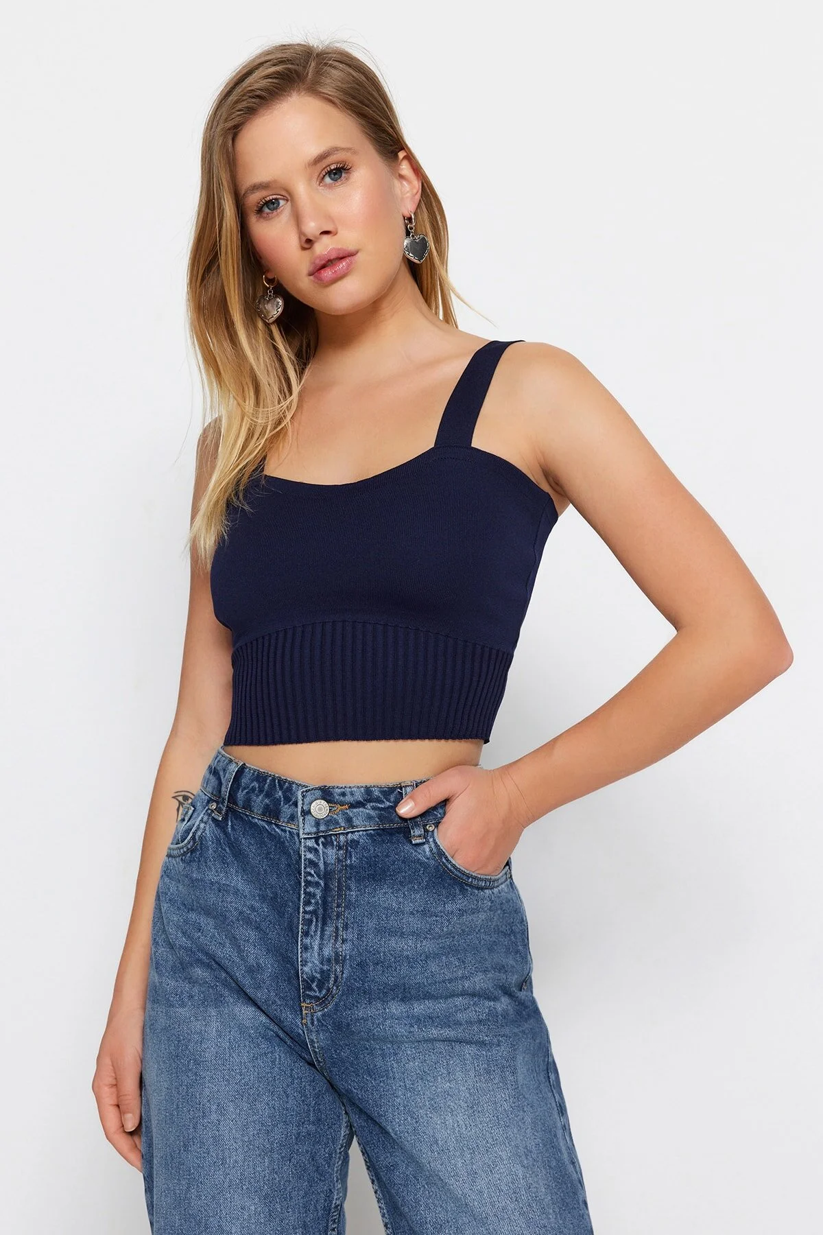 Trendyol Collection  Marineblaue Strickbluse