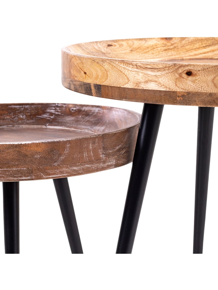 byLiving Beistelltisch AVA aus Mangoholz - (D) 45 x (H) 50 cm günstig kaufen onesize