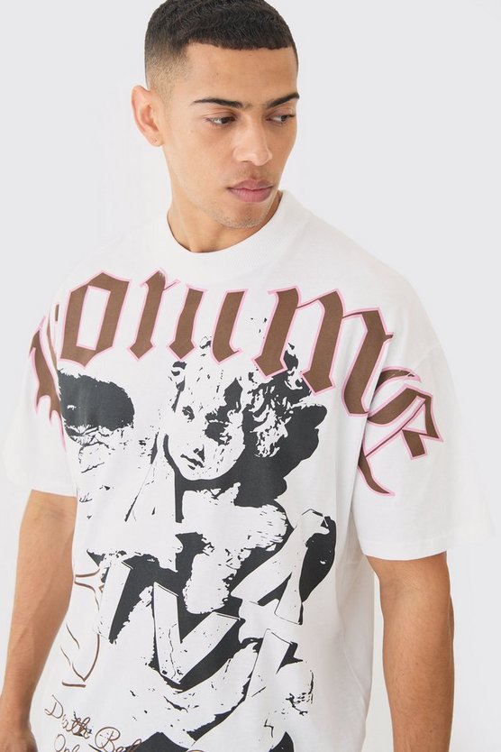 Oversize T-Shirt mit Homme-Print