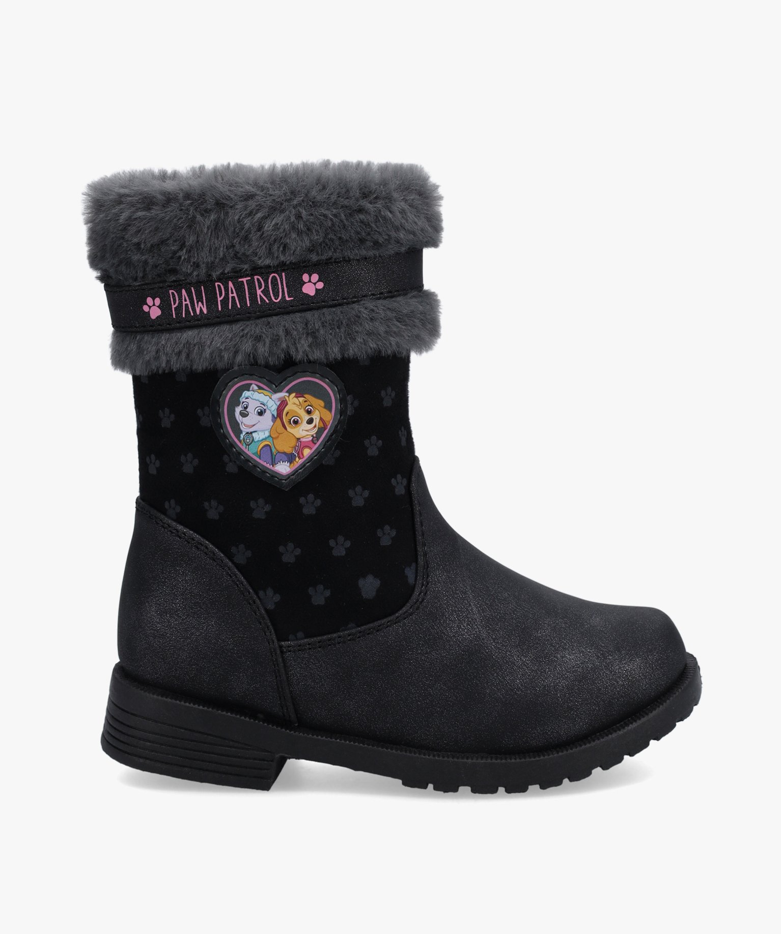 Boots fourrées fille dessus métallisé – Pat’Patrouille noir | GEMO