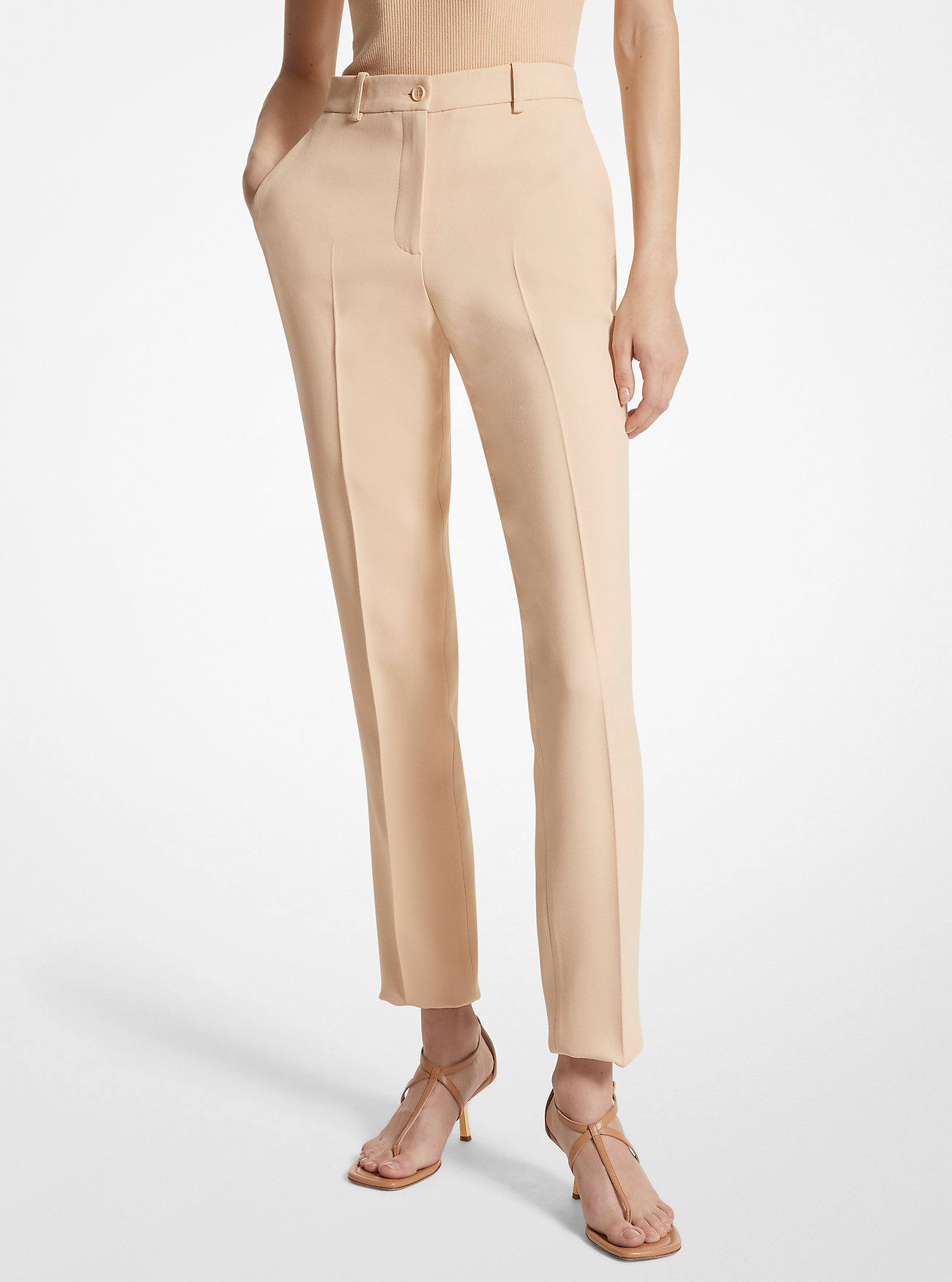 Spodnie Samantha Double Crepe Sablé - NUDE