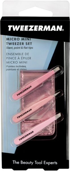 Tweezerman Micro Mini Tweezer Set - Micro Mini Pinzetten Set, Pink Pinzette