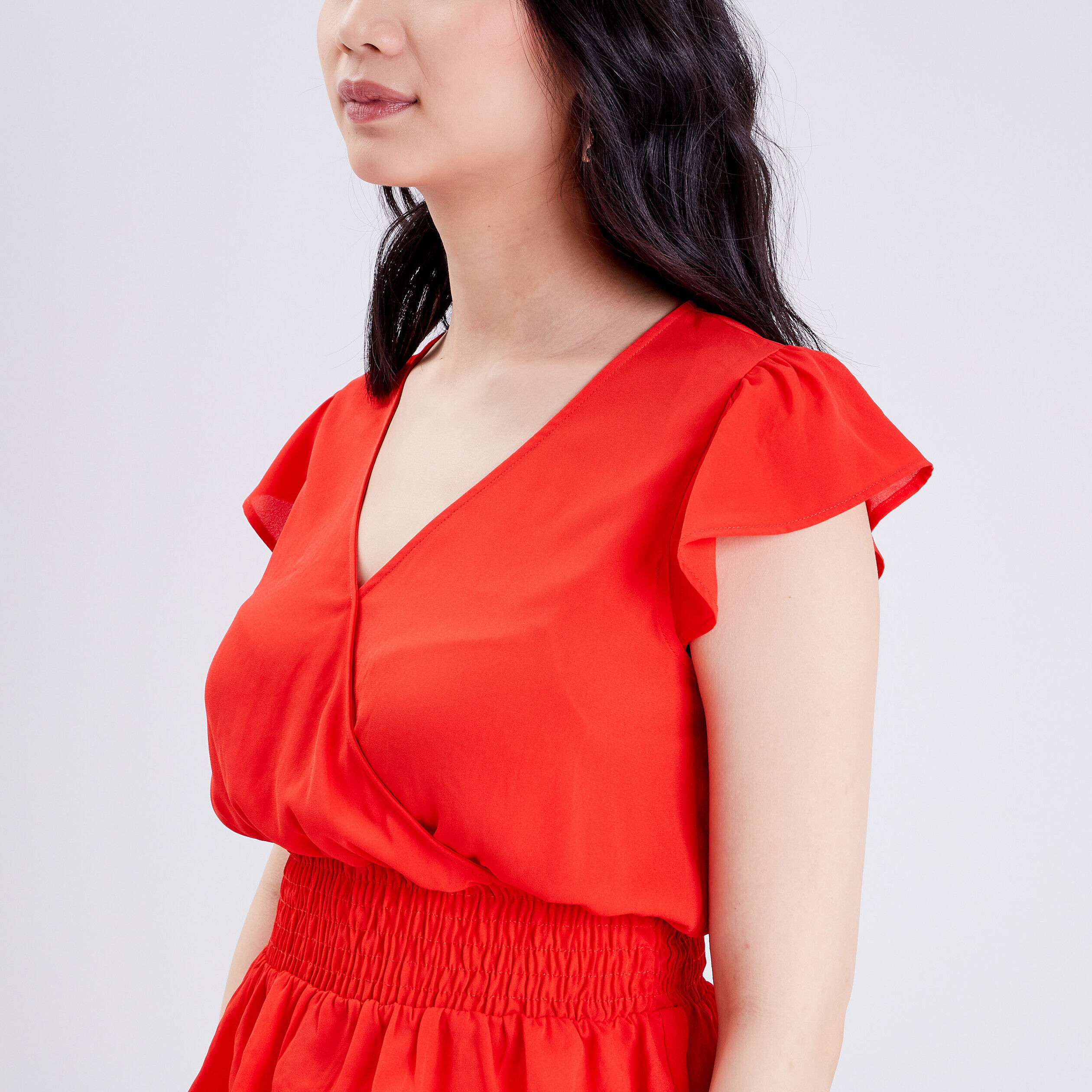 Blouse manches courtes orange femme | Cache Cache