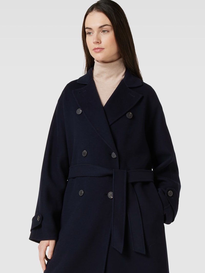 Mantel mit Bindegürtel Modell 'AFFETTO' in marineblau