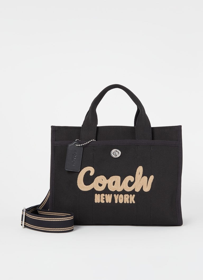 Τσάντα μεταφοράς από καμβά Coach με λογότυπο και δερμάτινες λεπτομέρειες