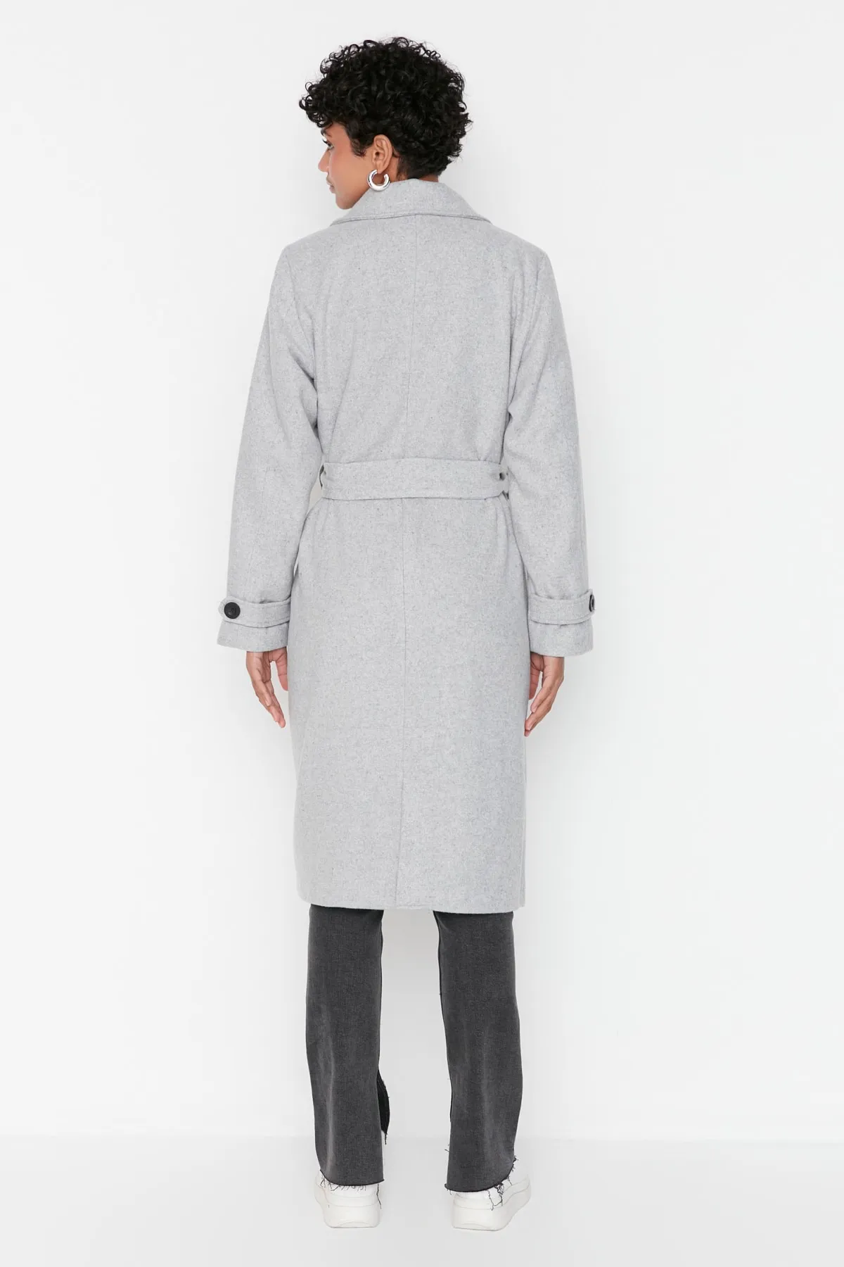 Trendyol Modest  Mantel - Grau - Zweireihig