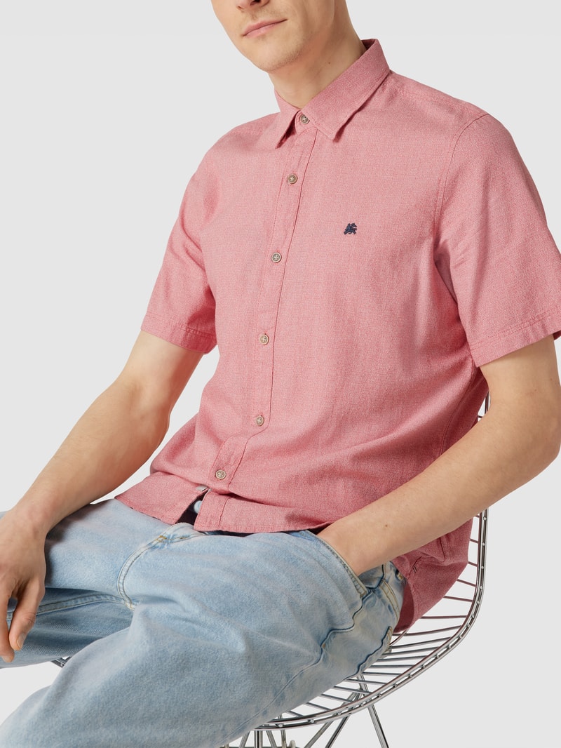 Freizeithemd mit Label-Stitching in hellrot