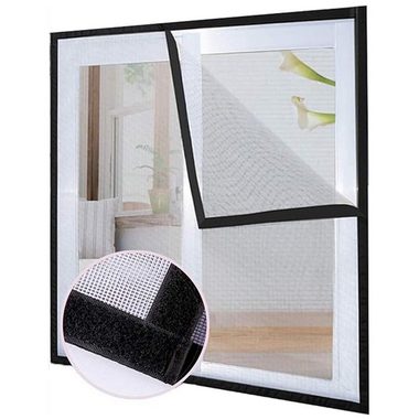 Insektenschutzplissee Fliegenschutzgitter mit Kleber, Maße 100 x 120 cm, FELIXLEO, Klebeband