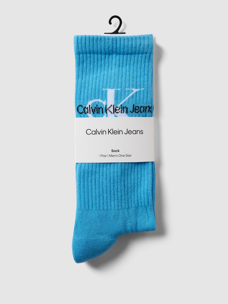 Socken mit Label-Print Modell 'SOCK' in blau