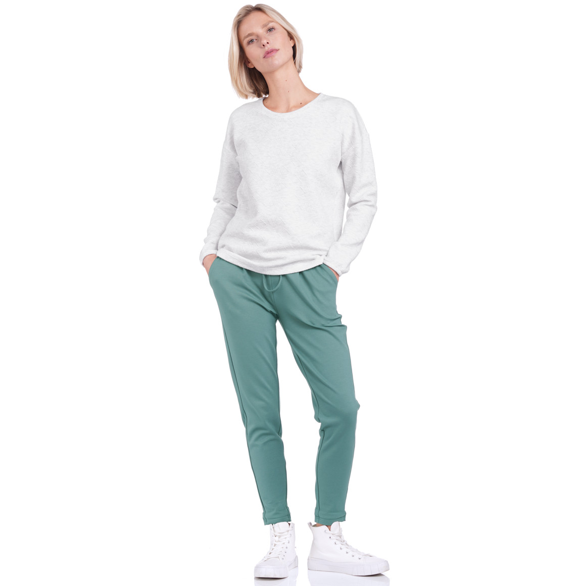 Damen Sweatshirt mit Strukturmuster