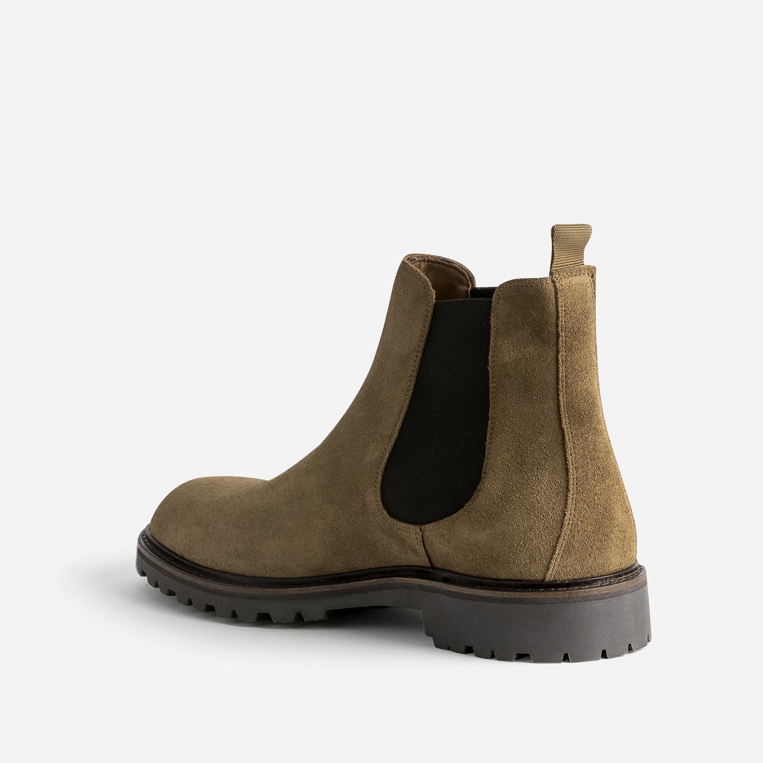 Chelsea boots beige foncé en cuir velours