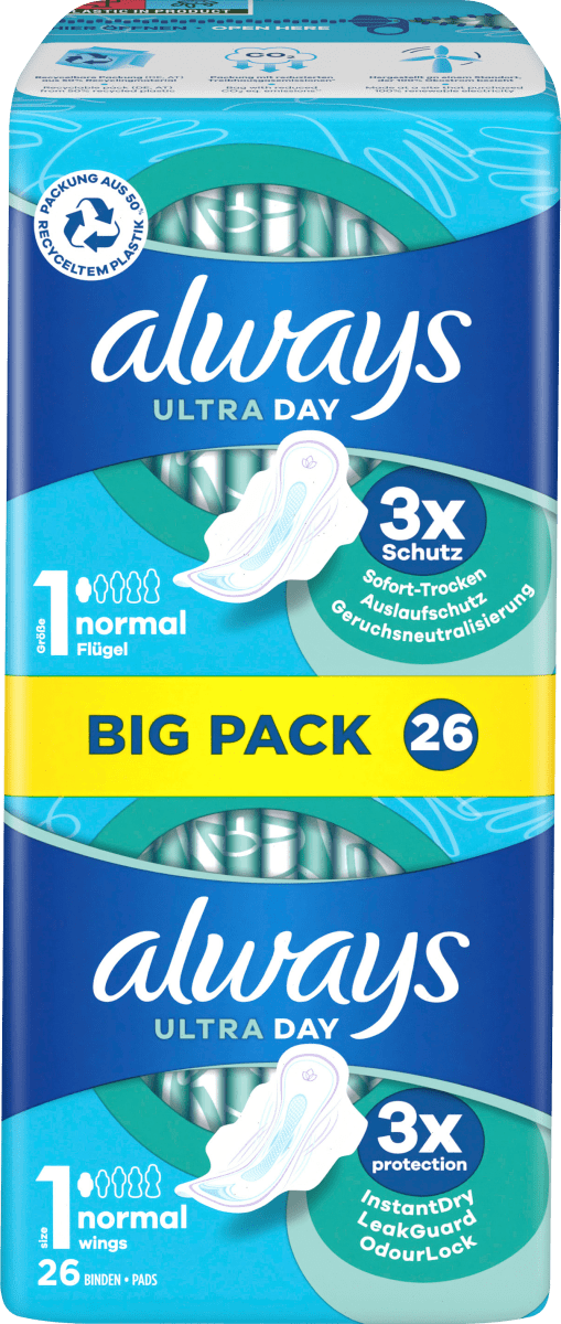 Ultra-Binden Normal mit Flügeln BigPack, 26 St