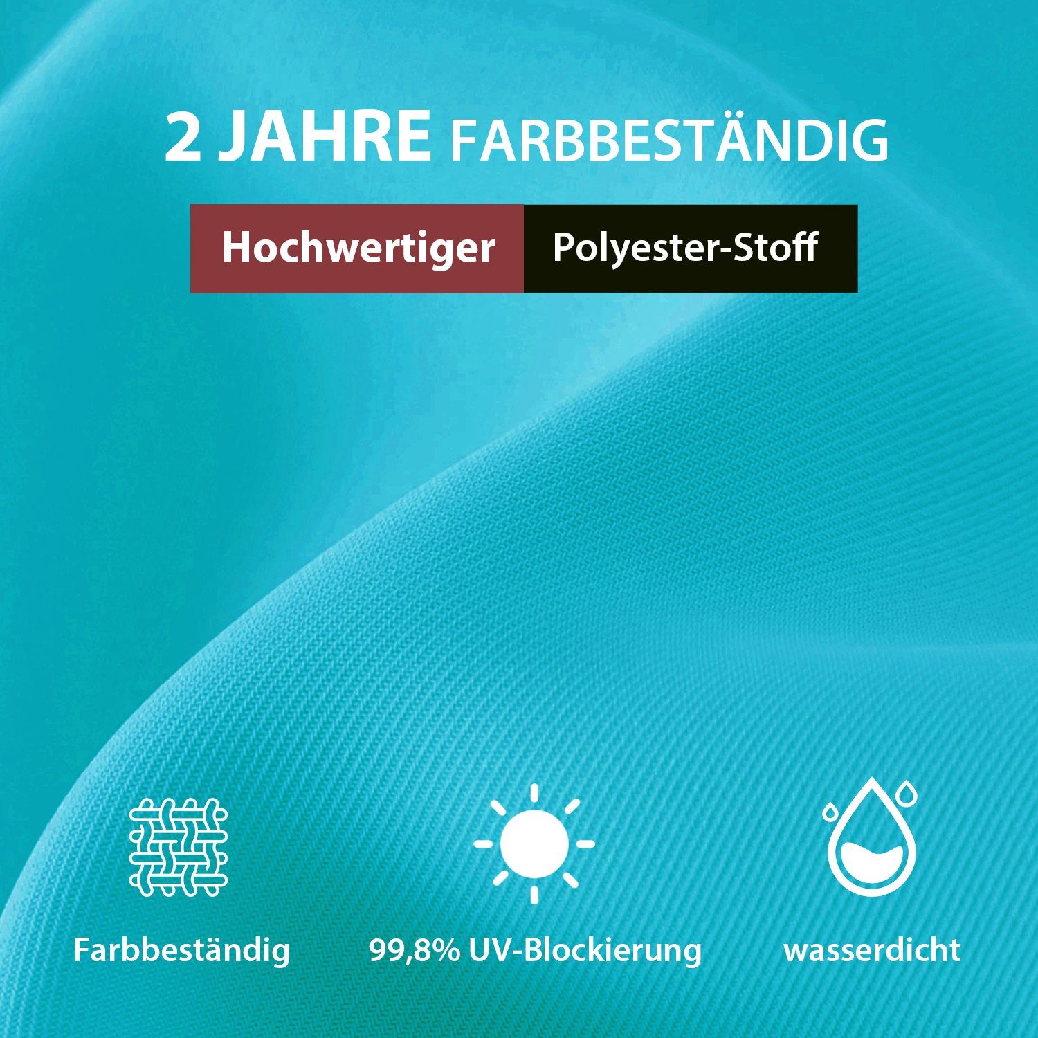 Sekey Sonnenschirm Rechteckig Gartenschirm groß Marktschirm 3 meter mit Kurbel, UPF 50+, beidseitig um 30° knickbar, für Garten, Terrasse
