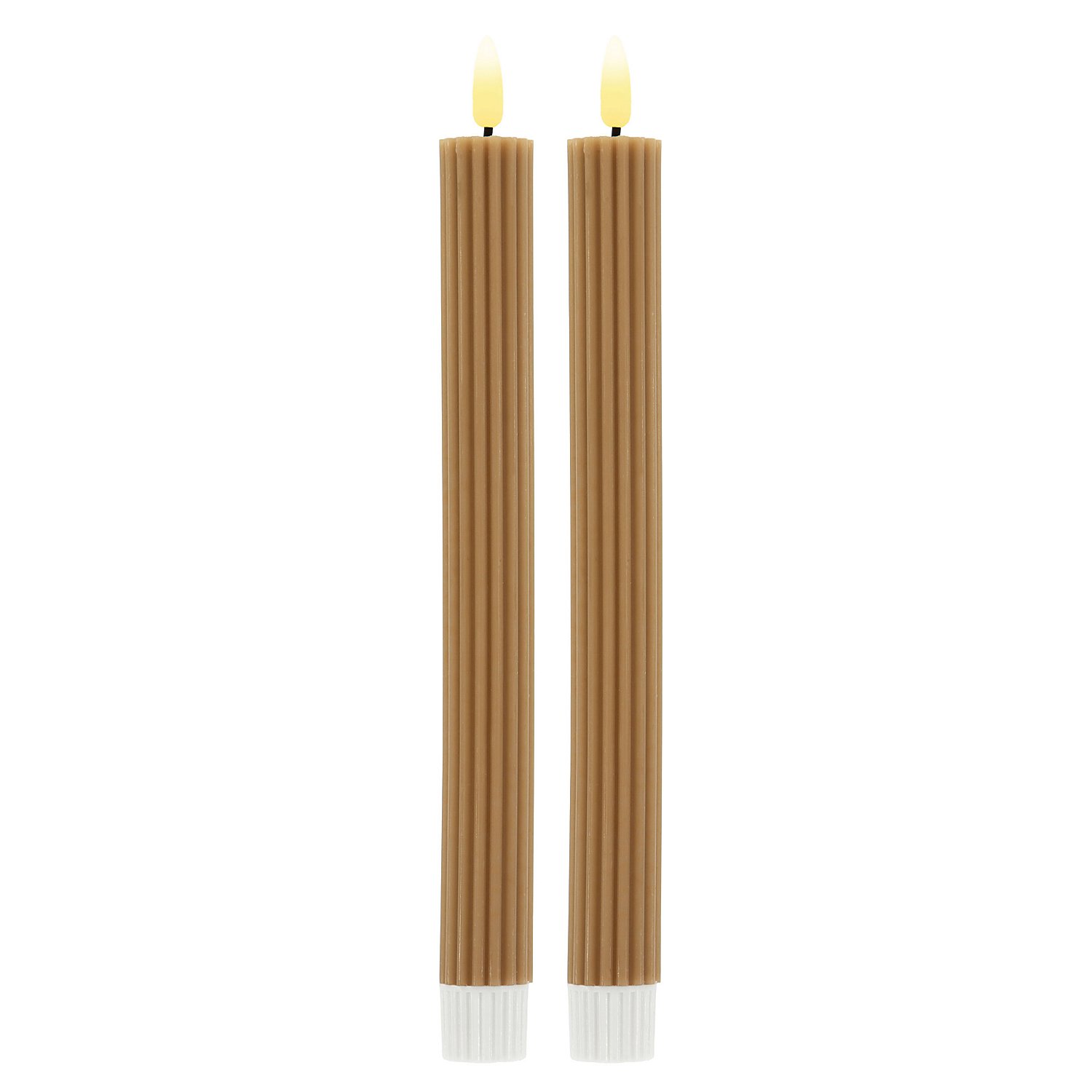 LED-Stabkerzen aus Echtwachs, mit 6h Timer,24,5 cm, 2 Stück