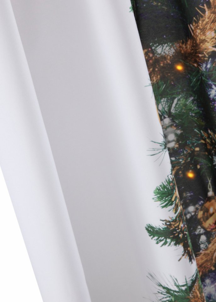 LED Vorhang mit Weihnachtsbaum Druck (1er Pack)