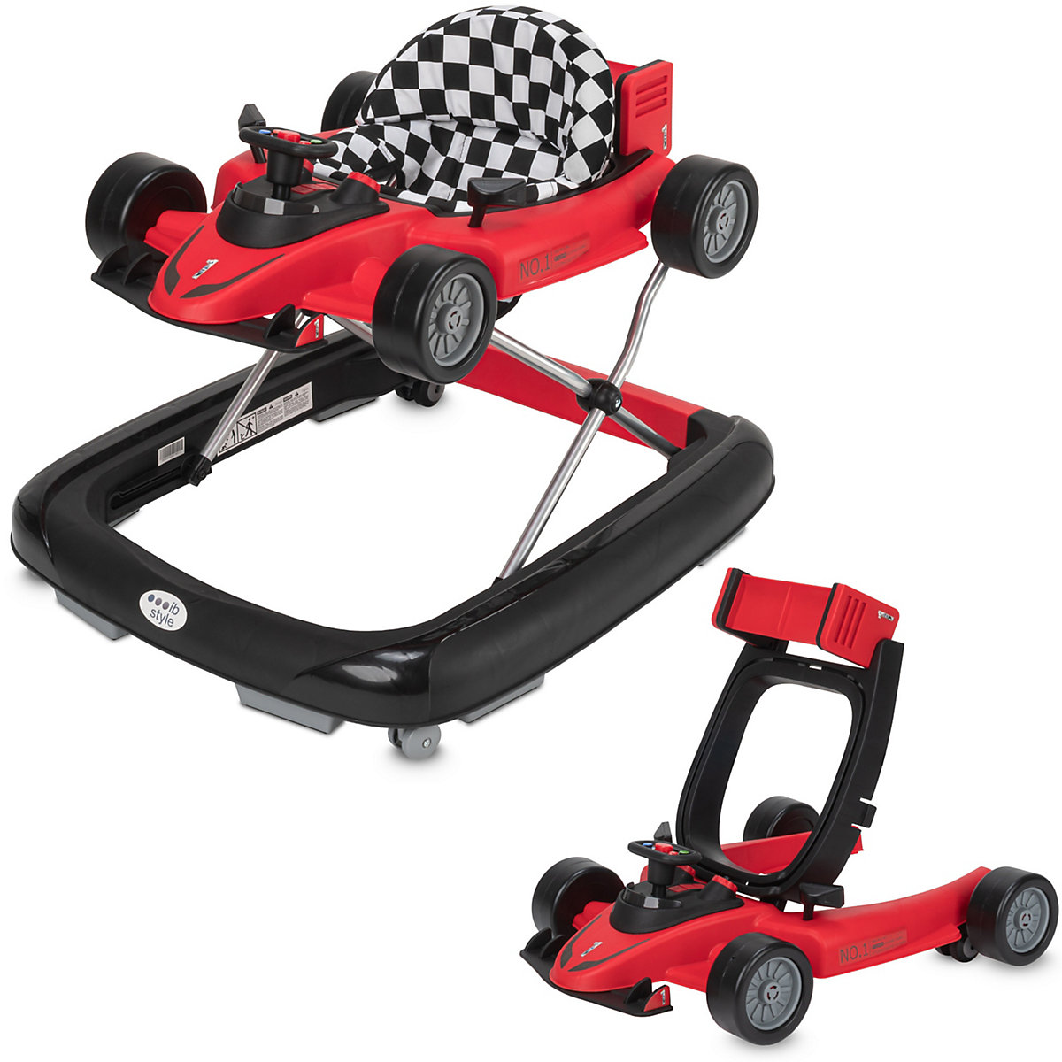 Lauflernhilfe Lauflernwagen Gehfrei mit Sound 2 in1  LITTLE SPEEDSTER 70 x 62 x 40 cm