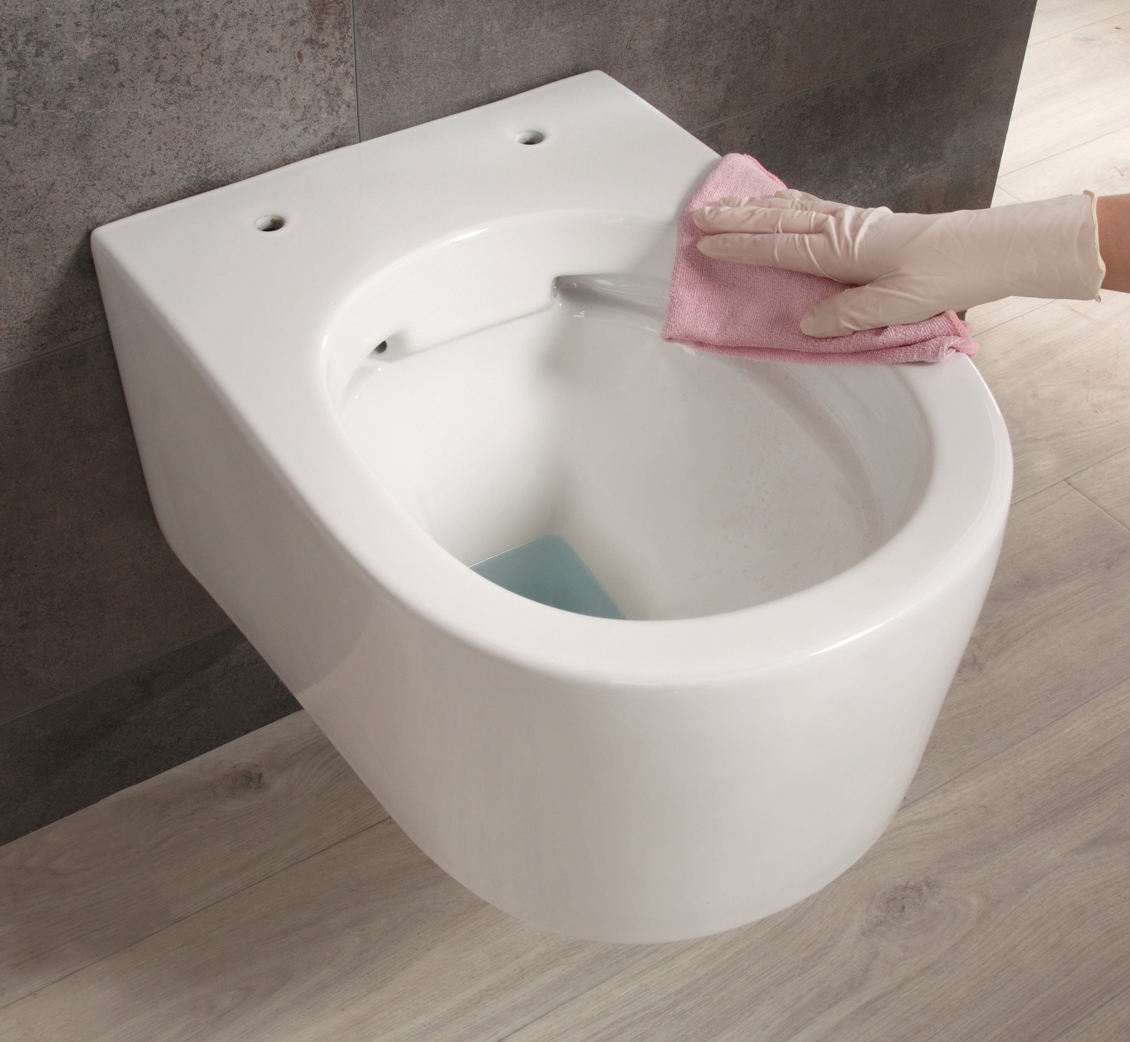 welltime Tiefspül-WC Trento, wandhängend, Abgang waagerecht, spülrandlos, aus Sanitärkeramik, inkl. WC-Sitz mit Absenkautomatik