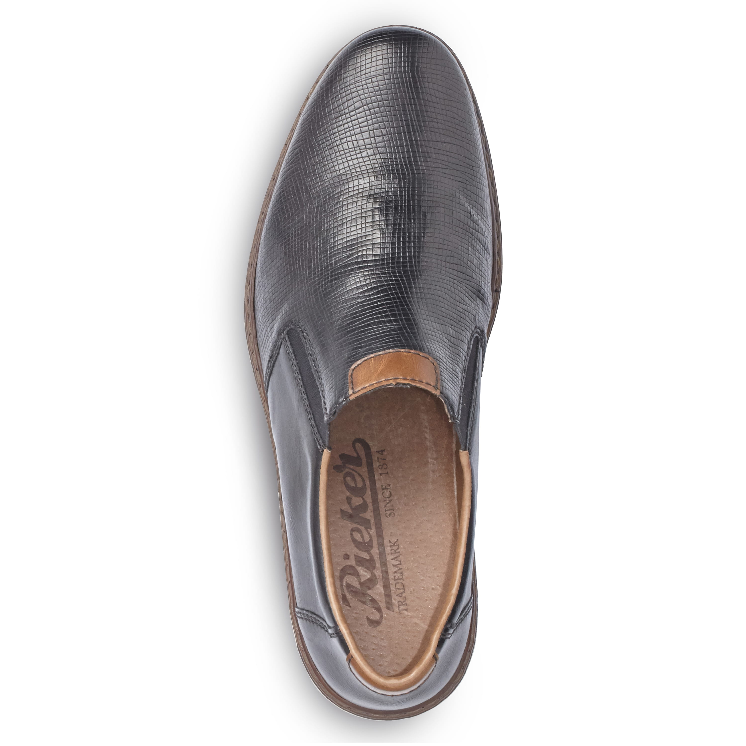 Rieker Herren Slipper glanzschwarz