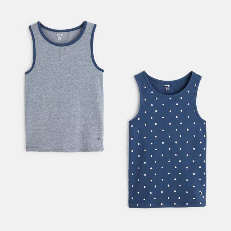 Débardeur en jersey doux (lot de 2) bleu garçon