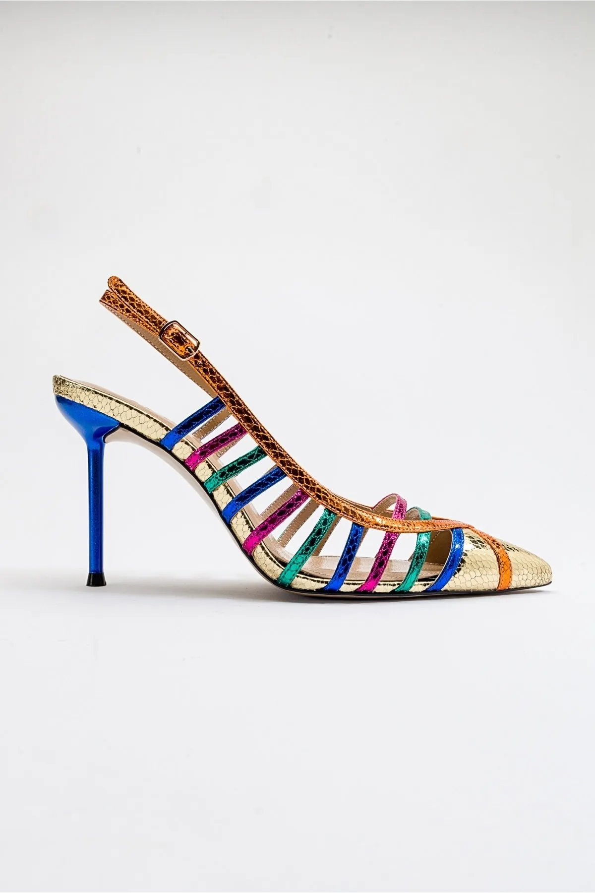 LuviShoes  Gesto Gold Multi Damen-Schuhe mit hohen Absätzen