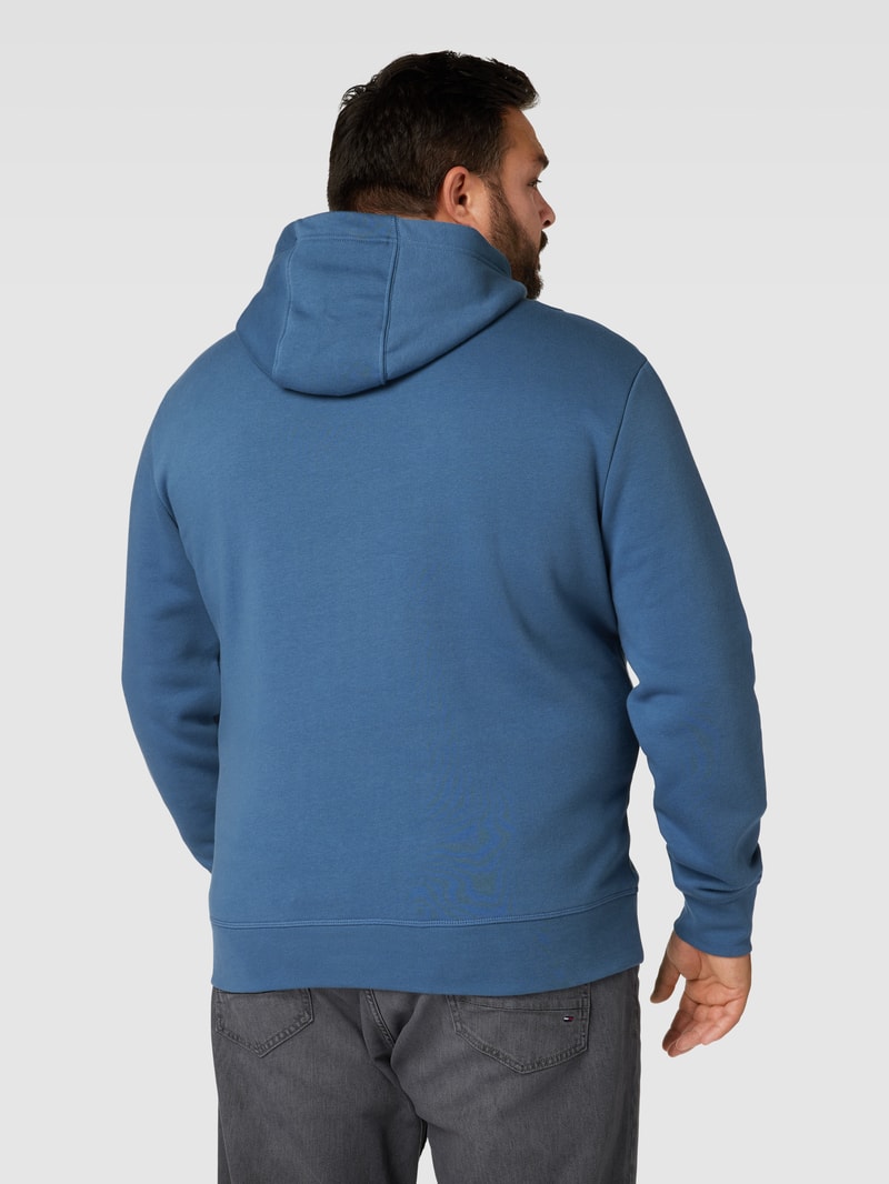 PLUS SIZE Hoodie mit Label-Print Modell 'SHADOW' in marineblau