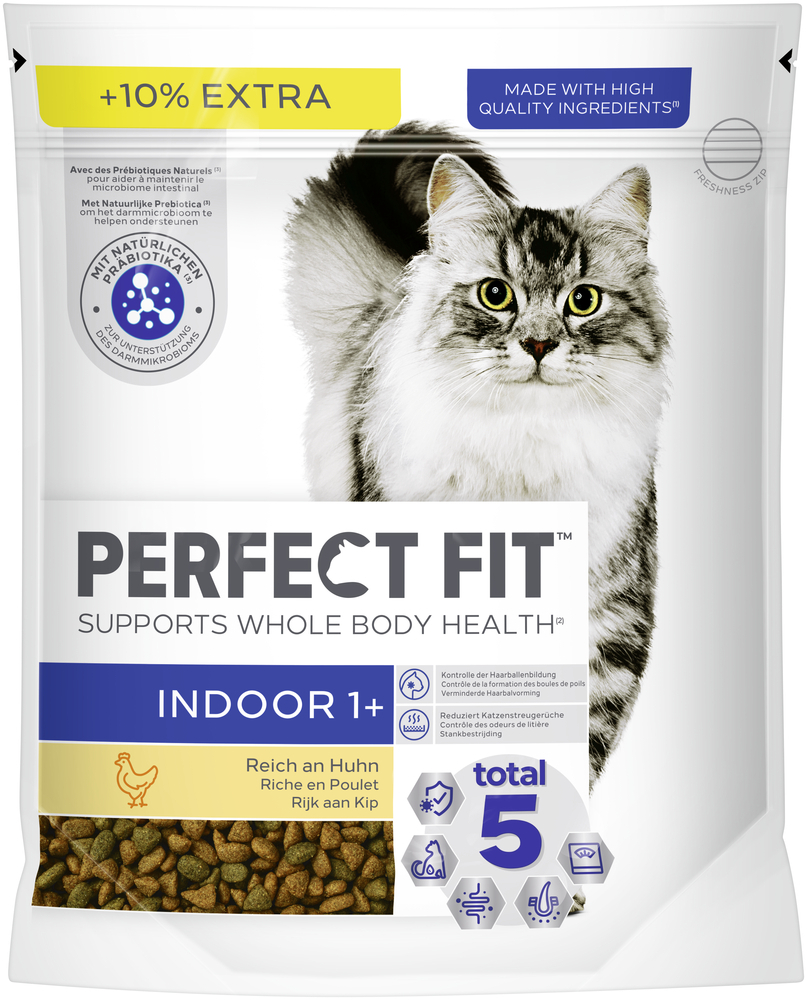 PERFECT FIT Trockenfutter PERFECT FIT Indoor 1+ Huhn 6x750g + 10%