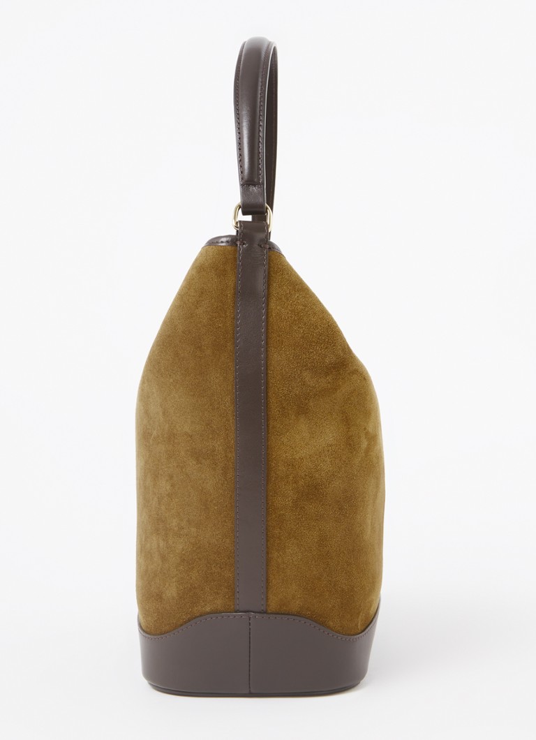 Sandro shoulder bag of calf suede with leather details