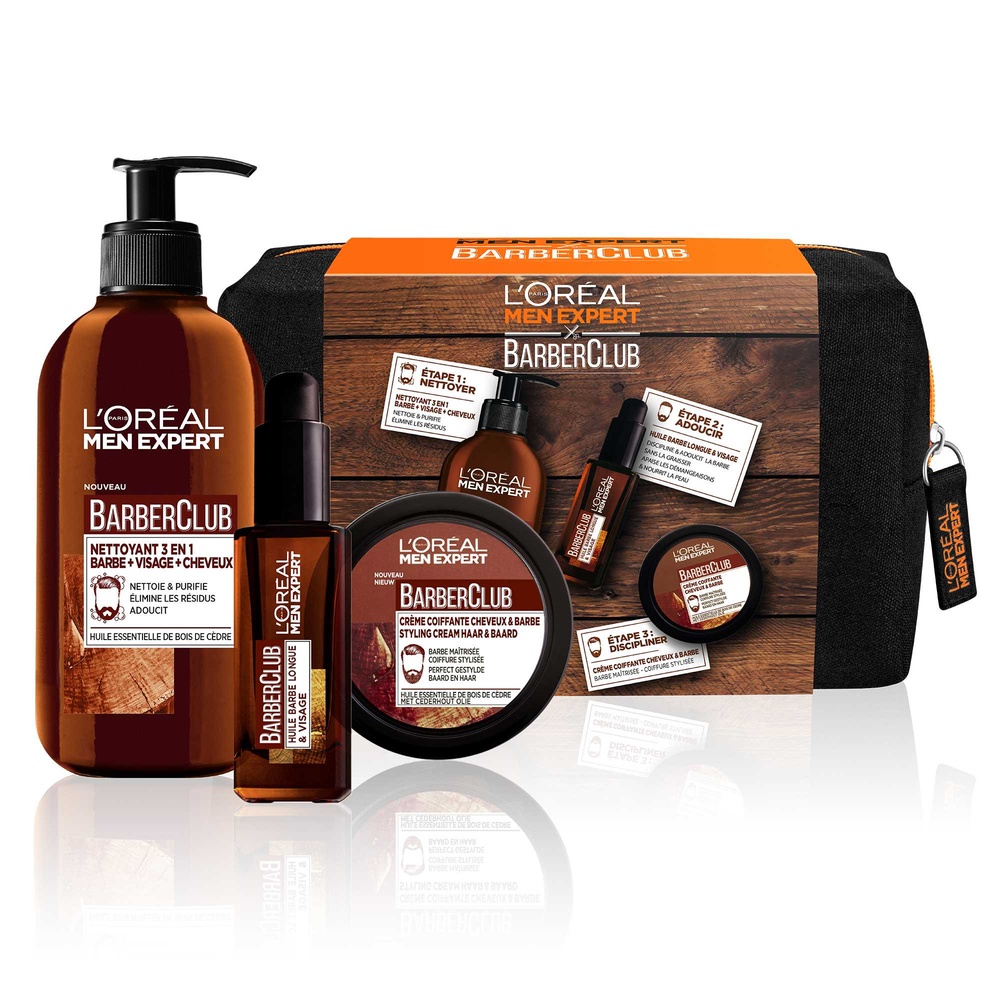 L'Oréal Paris Men Expert BarberClub Trousse 3 produits de soin de la barbe et du visage pour Homme