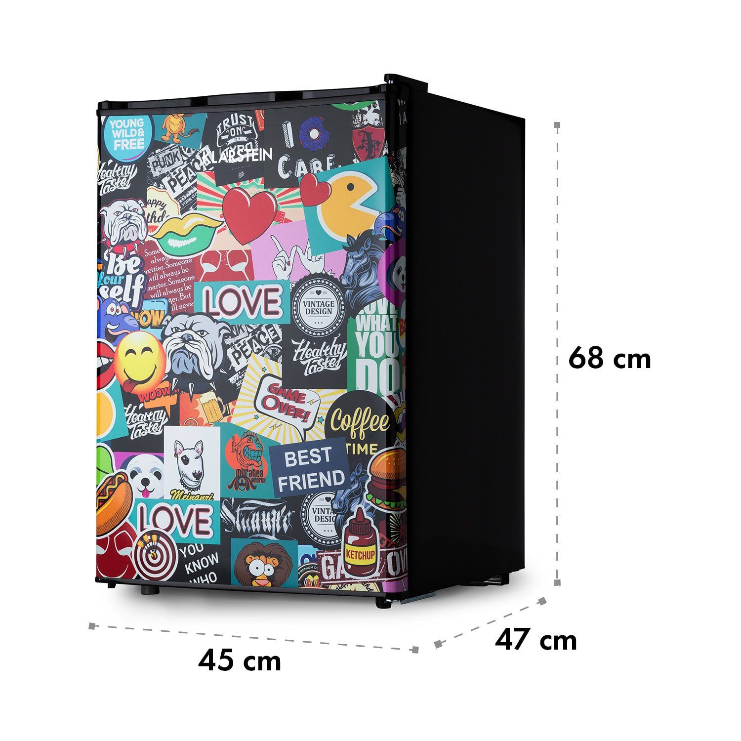 Klarstein Table Top Kühlschrank HEA14-CoolVibe-70L 10035252, 47 cm hoch, 44.5 cm breit