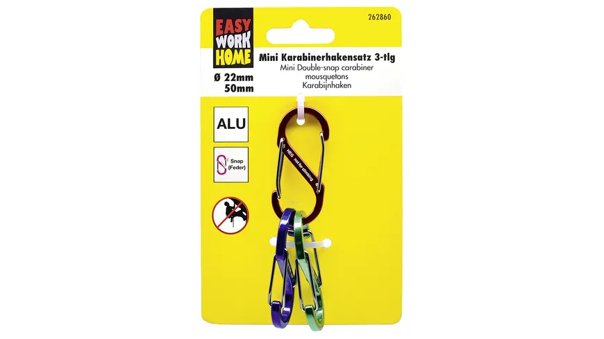 EASY WORK Mini Karabinerhakensatz 3-teilig