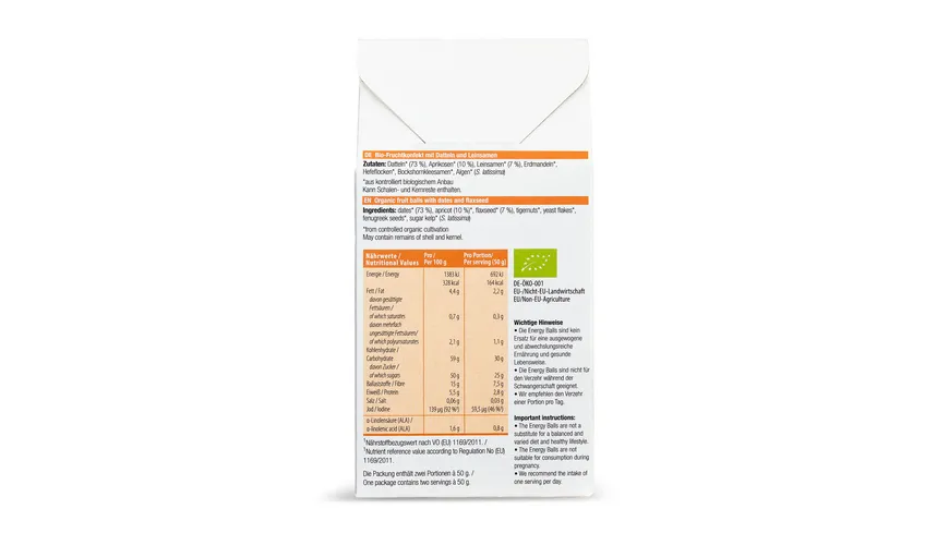 löwenzahn organics Bio-Fruchtkonfekt mit Datteln und Leinsamen 100 g
