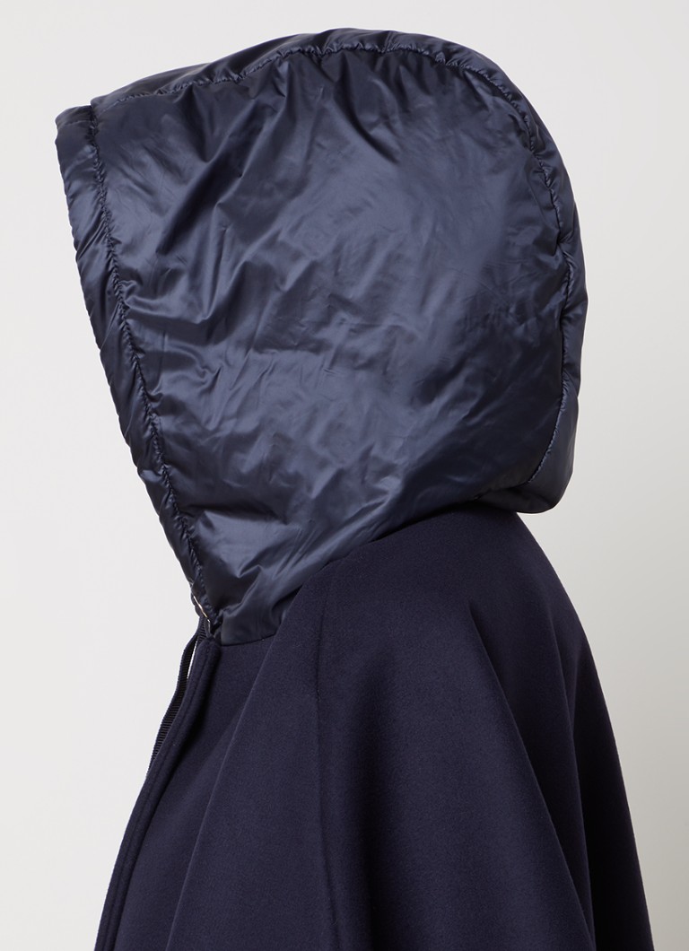 Palton Moncler din amestec de lână virgină cu glugă