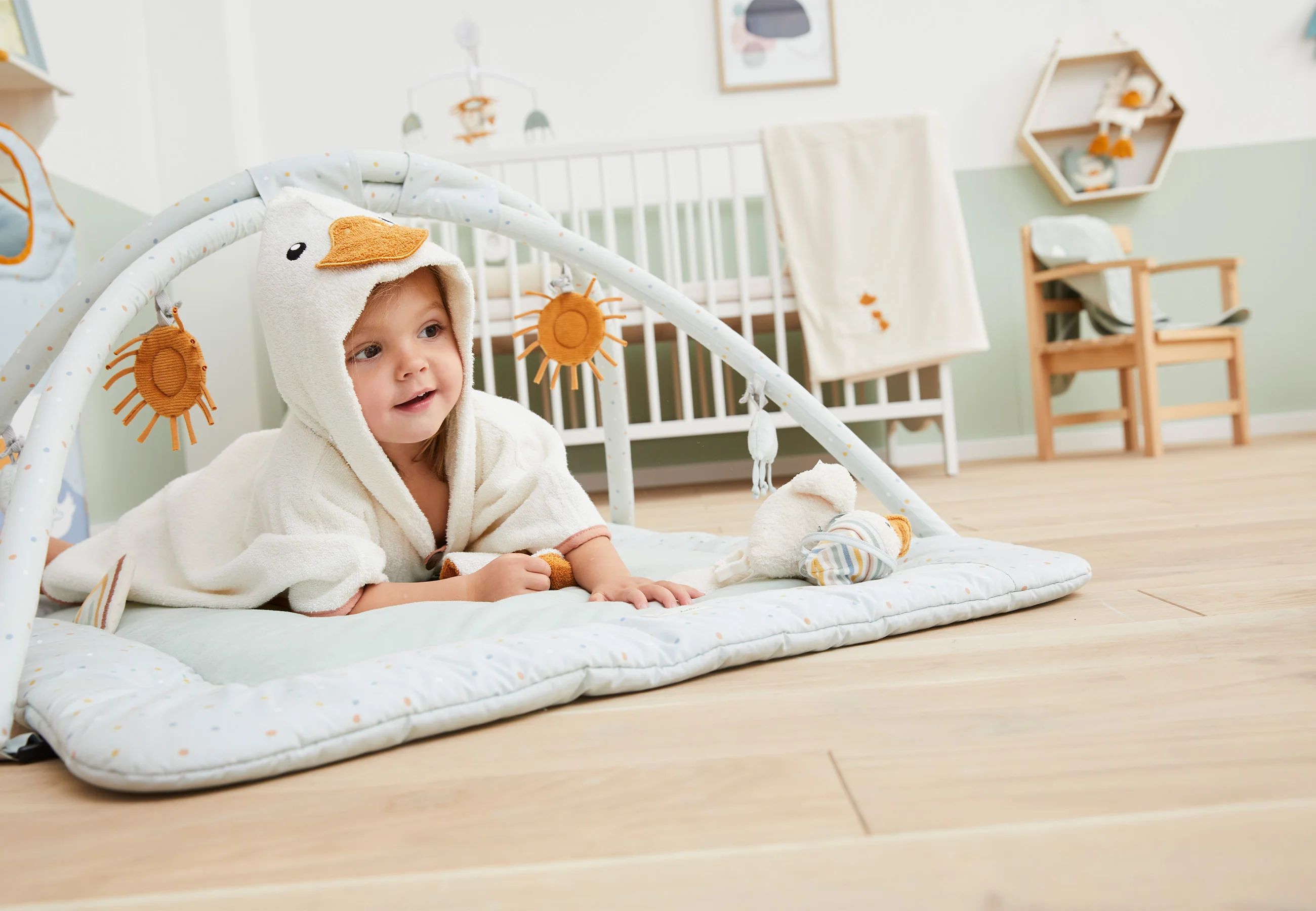 Baby Spielbogen Ente Edda in helltürkis