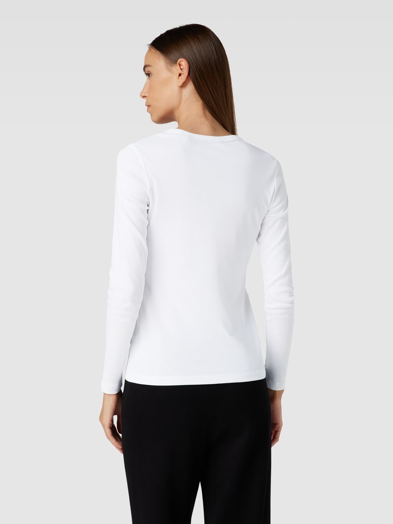 Longsleeve mit U-Ausschnitt in weiß