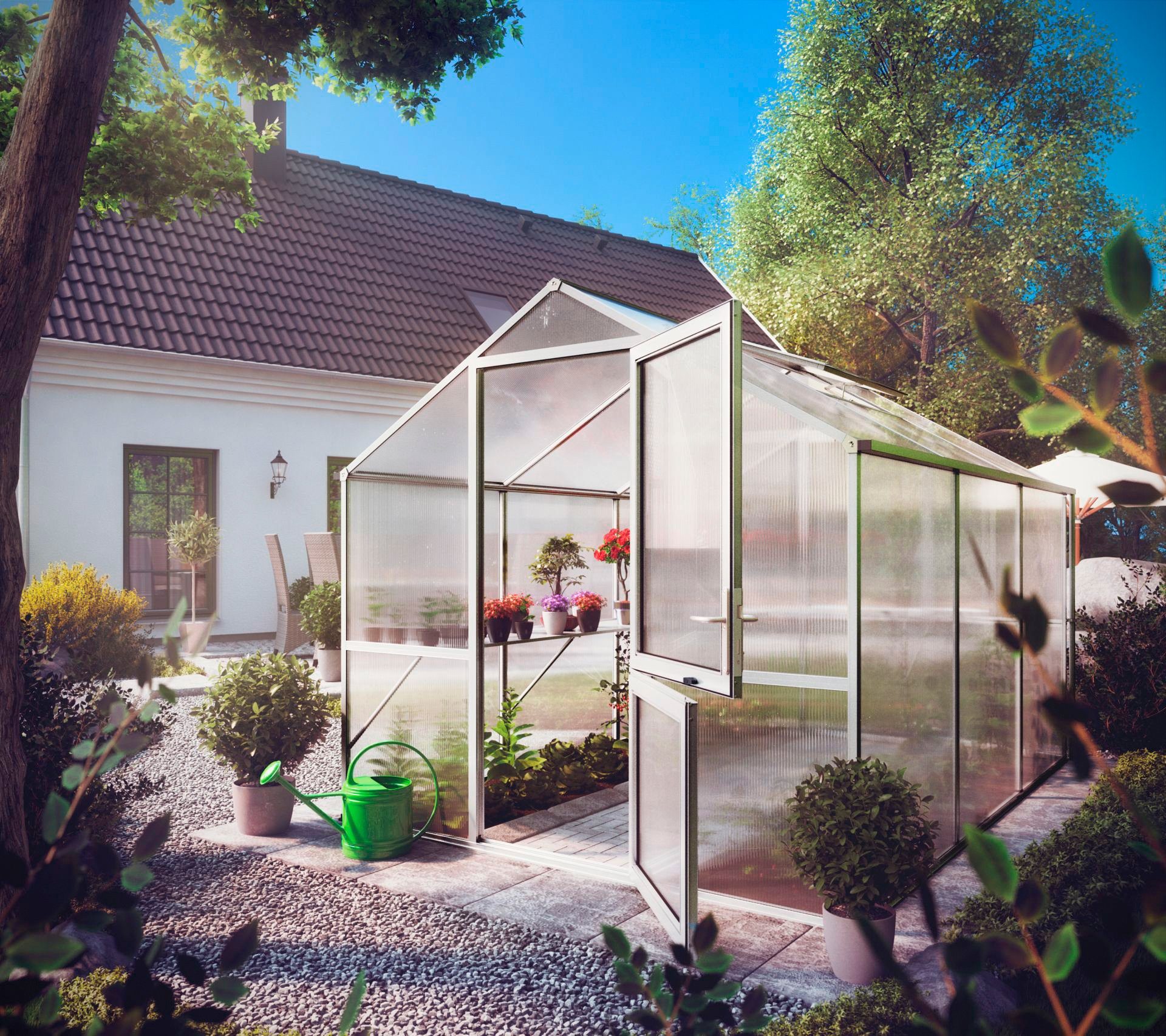 KGT Gewächshaus Rose III, BxTxH: 233 x 323 x 215 cm, 10 mm Wandstärke