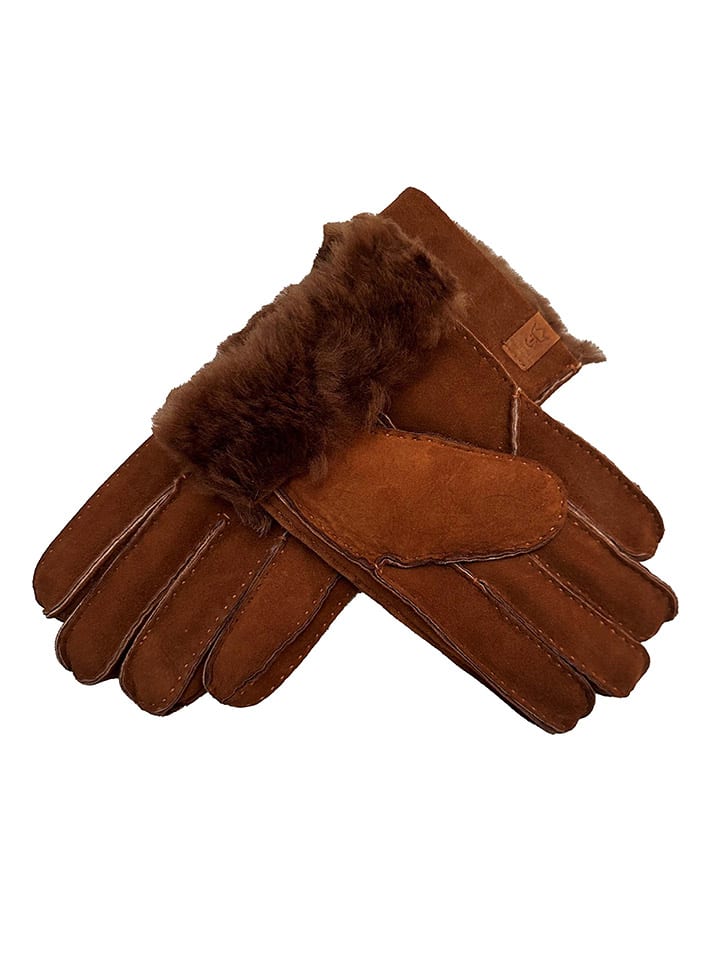 Kaiser Naturfellprodukte Lammfell-Fingerhandschuhe in Hellbraun günstig kaufen 9