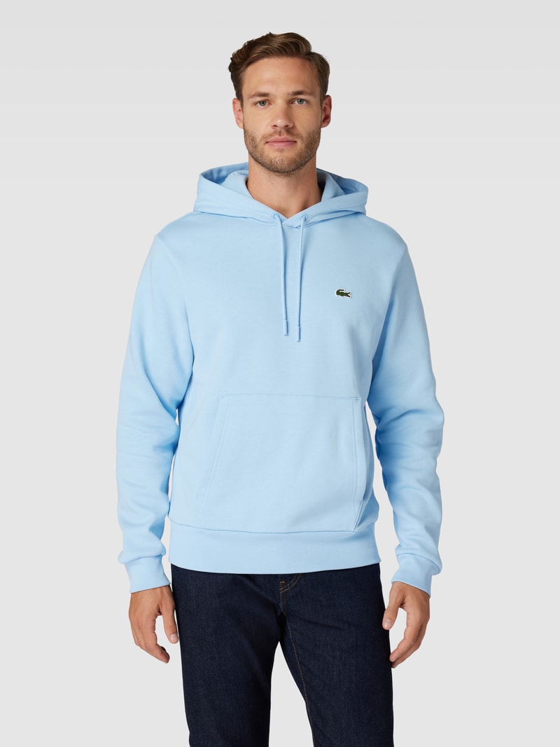 Hoodie mit Label-Detail in hellblau
