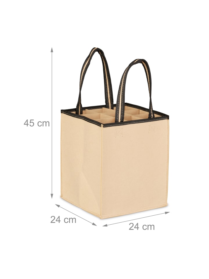 relaxdays Flaschentasche in Beige günstig kaufen onesize