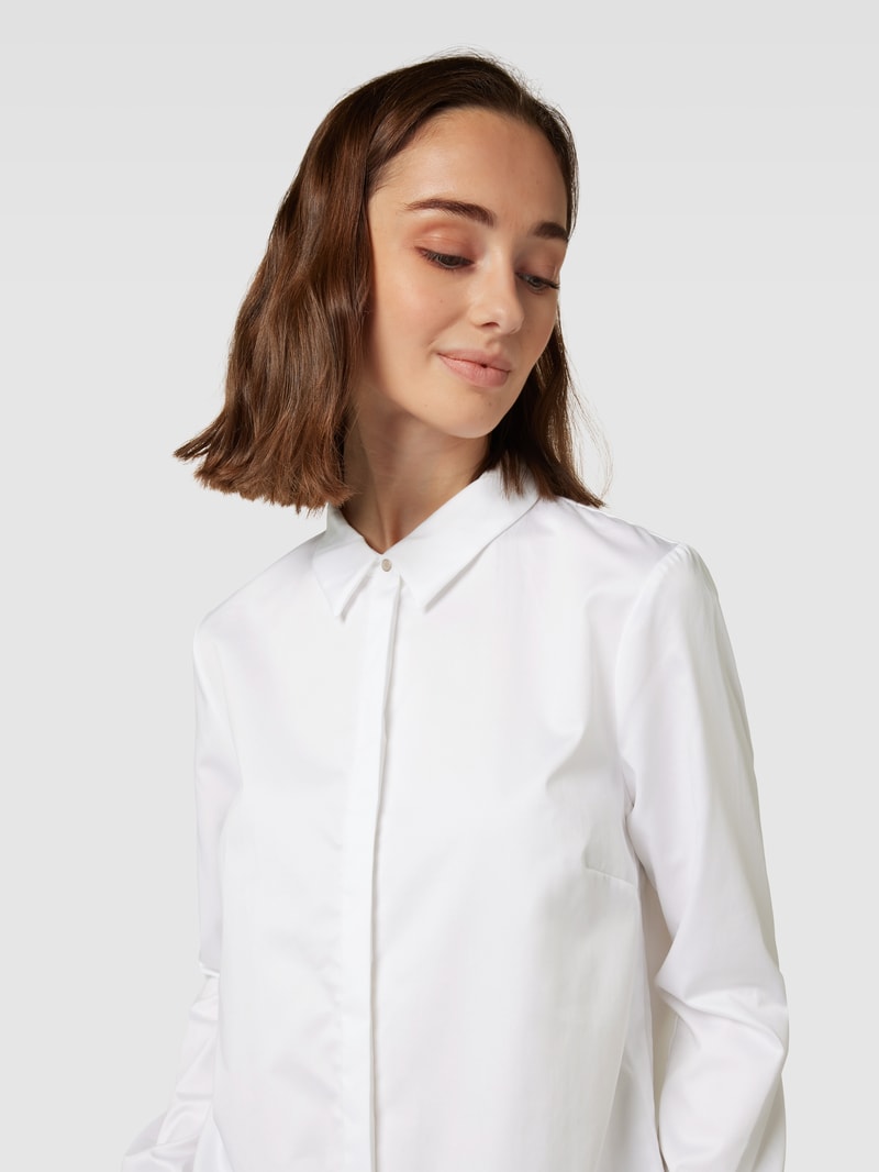 Hemdbluse mit Umlegekragen in weiß