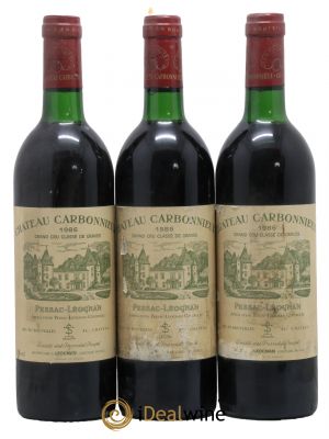 Château Carbonnieux Cru Classé de Graves  1986 - Lot de 3 Bouteilles