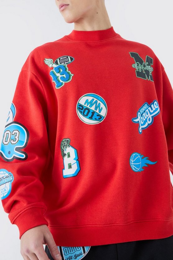Oversize Sweatshirt mit Aufnähern