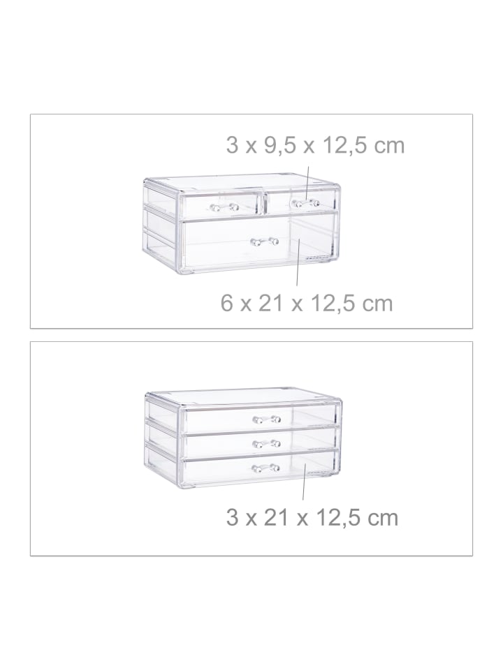 relaxdays Kosmetikorganizer in Transparent günstig kaufen onesize
