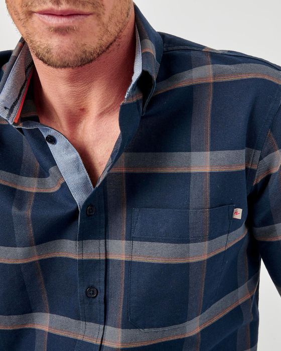 Chemise carreaux Oxford pur coton manches longues